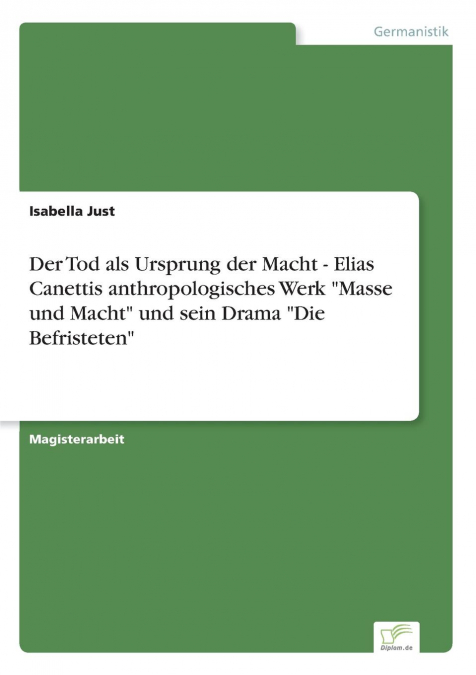 DER TOD ALS URSPRUNG DER MACHT - ELIAS CANETTIS ANTHROPOLOGI