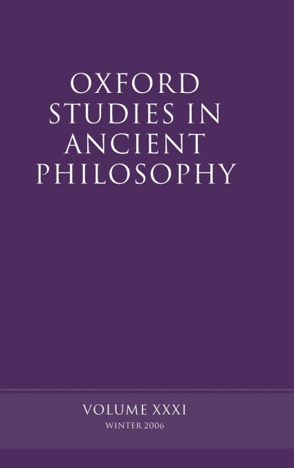OXFORD STUDIES IN ANCIENT PHILOSOPHY