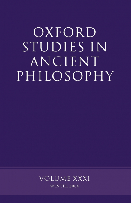 OXFORD STUDIES IN ANCIENT PHILOSOPHY