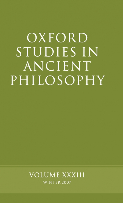 OXFORD STUDIES IN ANCIENT PHILOSOPHY