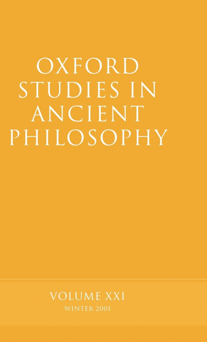 OXFORD STUDIES IN ANCIENT PHILOSOPHY