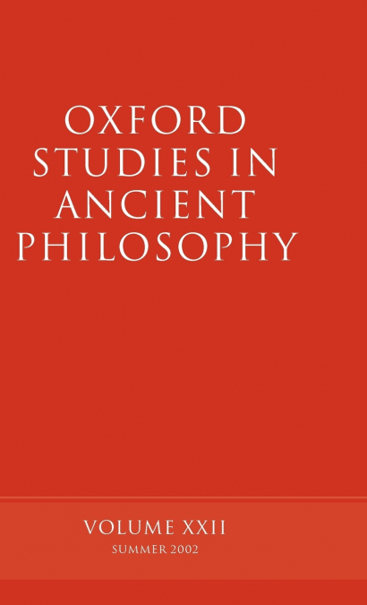 OXFORD STUDIES IN ANCIENT PHILOSOPHY