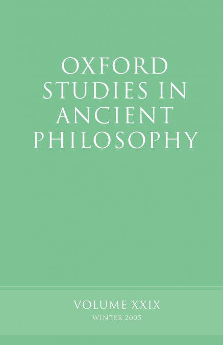 OXFORD STUDIES IN ANCIENT PHILOSOPHY