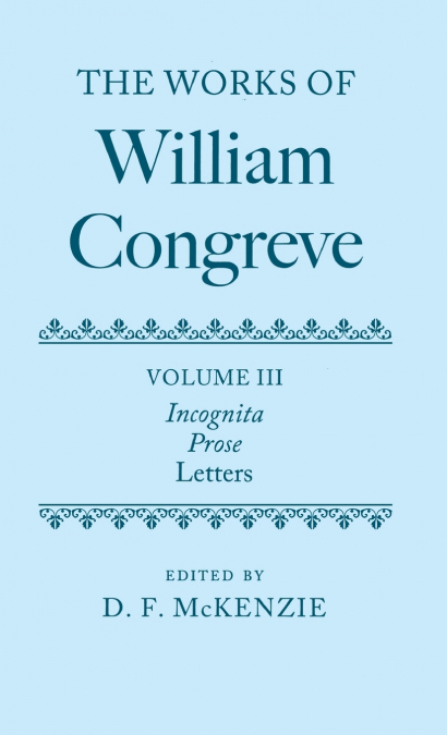 WORKS OF WILLIAM CONGREVE VOL 3 C