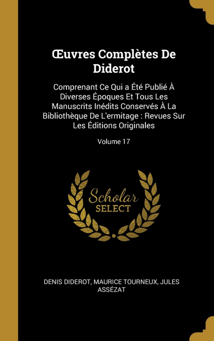 ?UVRES COMPLETES DE DIDEROT