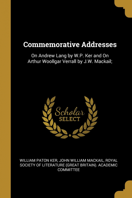 COMMEMORATIVE ADDRESSES