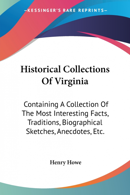 HISTORICAL COLLECTIONS OF VIRGINIA