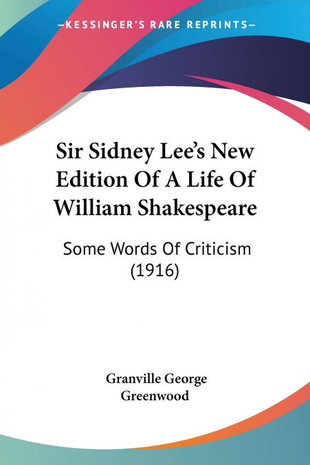 SHAKESPEARE?S LAW (1920)