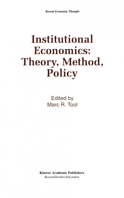 INSTITUTIONAL ECONOMICS