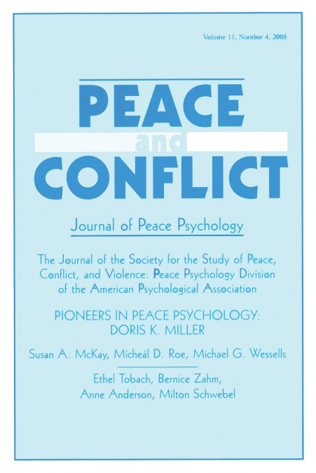 PIONEERS IN PEACE PSYCHOLOGY