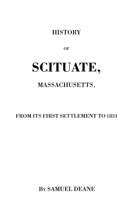 HISTORY OF SCITUATE, MASSACHUSETTS