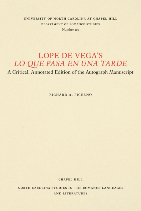 LOPE DE VEGA?S LO QUE PASA EN UNA TARDE