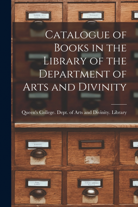 CATALOGUE OF BOOKS IN THE LIBRARY OF THE DEPARTMENT OF ARTS