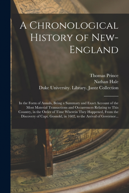 A CHRONOLOGICAL HISTORY OF NEW-ENGLAND