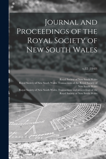 JOURNAL AND PROCEEDINGS OF THE ROYAL SOCIETY OF NEW SOUTH WA