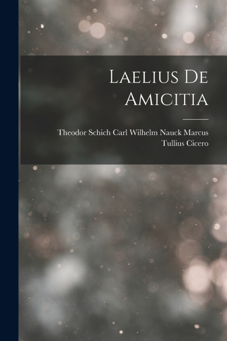 LAELIUS DE AMICITIA