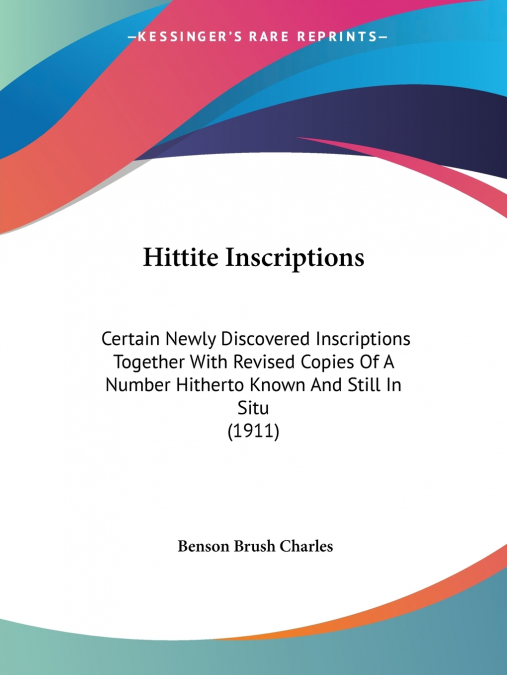 HITTITE INSCRIPTIONS