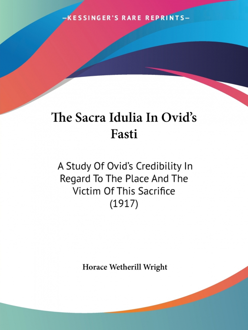 THE SACRA IDULIA IN OVID?S FASTI