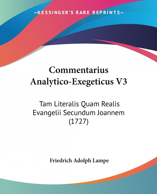 COMMENTARIUS ANALYTICO-EXEGETICUS V3