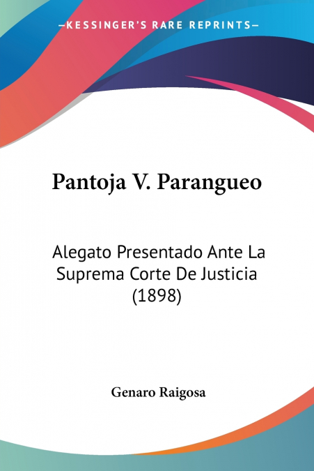 PANTOJA V. PARANGUEO