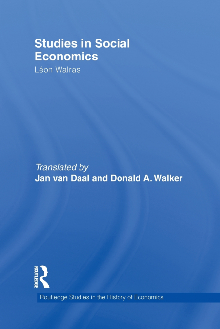 STUDIES IN SOCIAL ECONOMICS