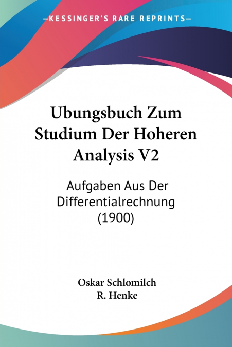 UBUNGSBUCH ZUM STUDIUM DER HOHEREN ANALYSIS V2