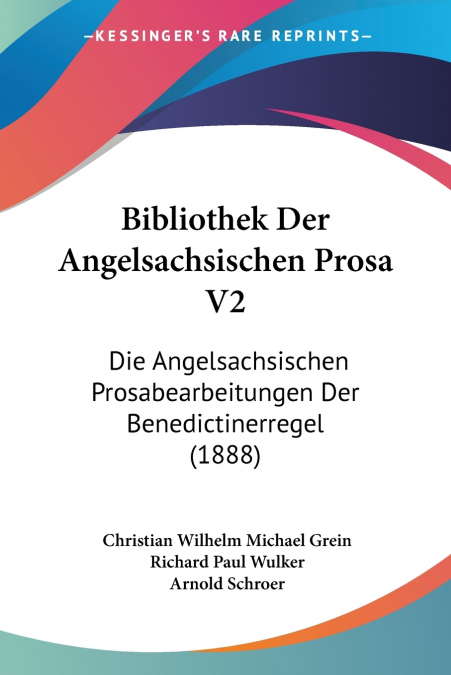 BIBLIOTHEK DER ANGELSACHSISCHEN PROSA V2