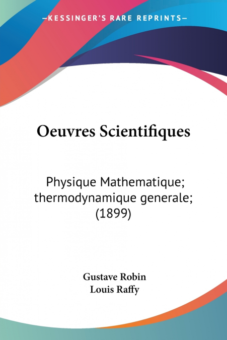 OEUVRES SCIENTIFIQUES