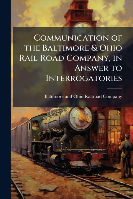 COMMUNICATION OF THE BALTIMORE & OHIO RAIL ROAD COMPANY, IN