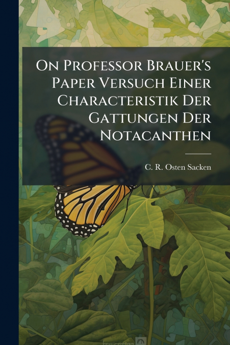 ON PROFESSOR BRAUER?S PAPER VERSUCH EINER CHARACTERISTIK DER