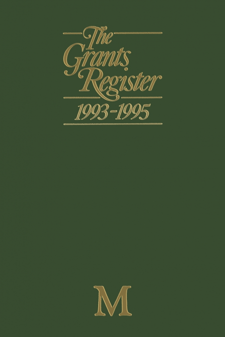 THE GRANTS REGISTER 1993-1995