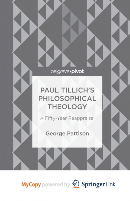 PAUL TILLICH?S PHILOSOPHICAL THEOLOGY