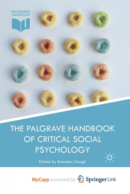 THE PALGRAVE HANDBOOK OF CRITICAL SOCIAL PSYCHOLOGY