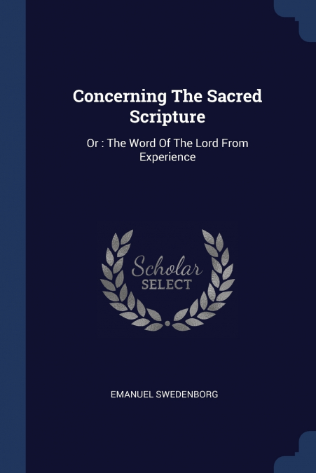 CONCERNING THE SACRED SCRIPTURE