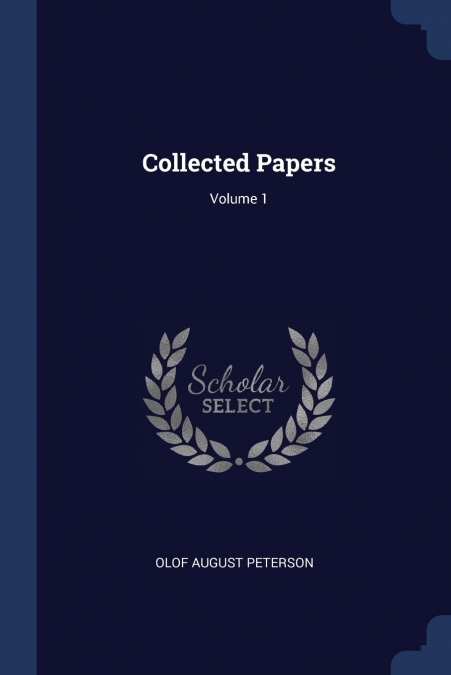 COLLECTED PAPERS, VOLUME 1