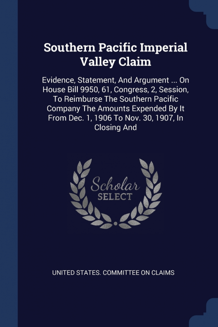 SOUTHERN PACIFIC IMPERIAL VALLEY CLAIM