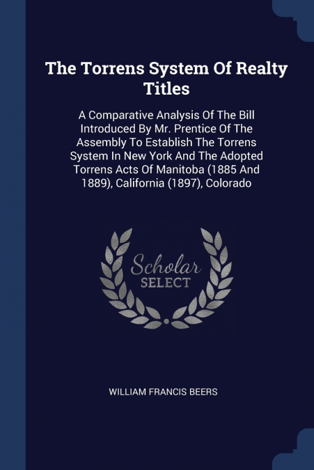 THE TORRENS SYSTEM OF REALTY TITLES