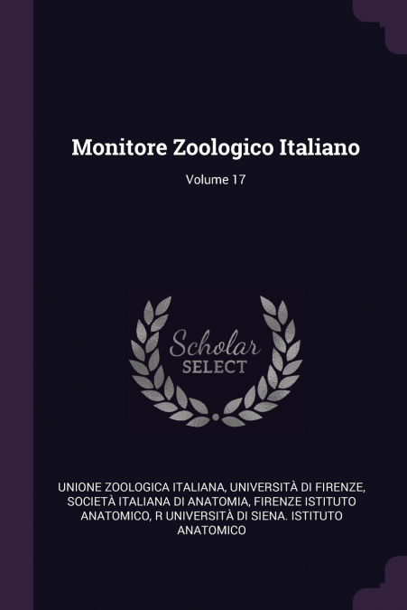 MONITORE ZOOLOGICO ITALIANO, VOLUME 17