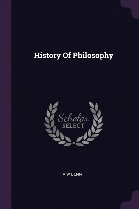 HISTORY OF PHILOSOPHY