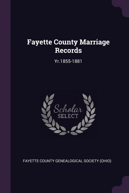 FAYETTE COUNTY MARRIAGE RECORDS
