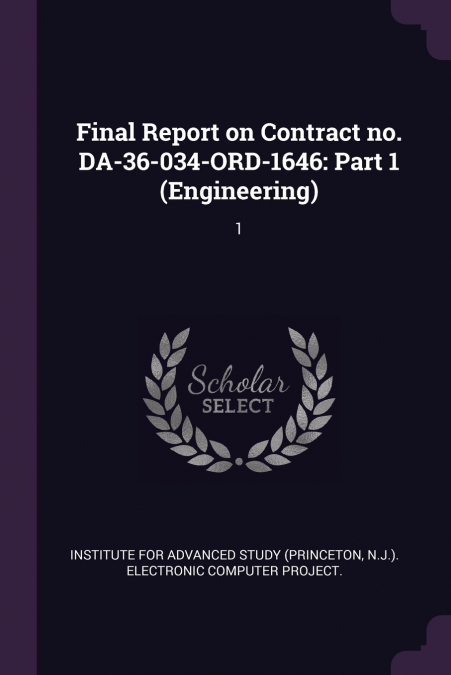 FINAL REPORT ON CONTRACT NO. DA-36-034-ORD-1646