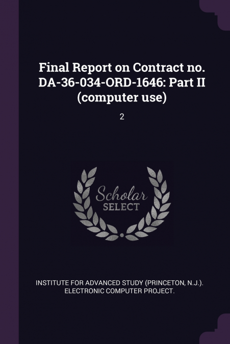 FINAL REPORT ON CONTRACT NO. DA-36-034-ORD-1646