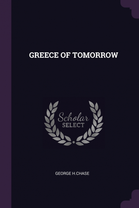 GREECE OF TOMORROW