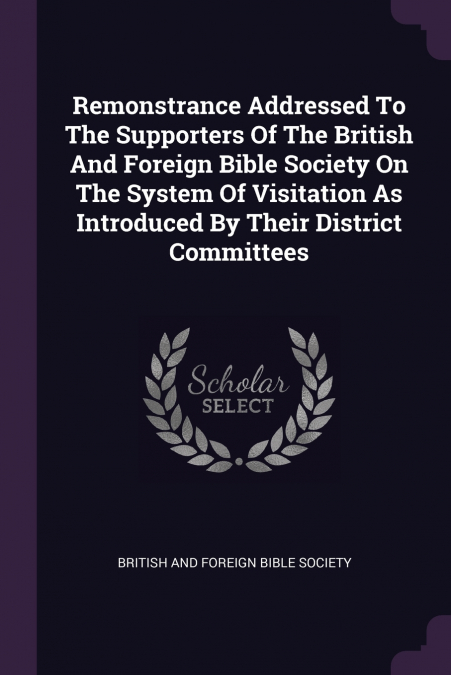 REMONSTRANCE ADDRESSED TO THE SUPPORTERS OF THE BRITISH AND