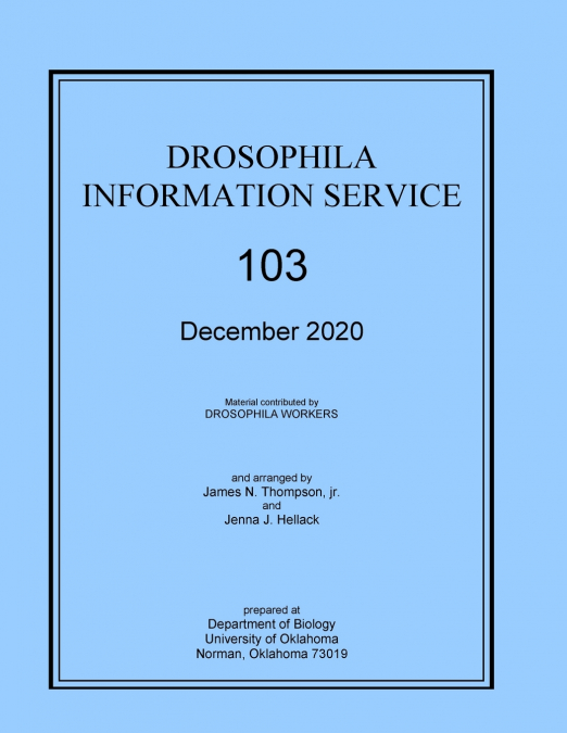DROSOPHILA INFORMATION SERVICE 103