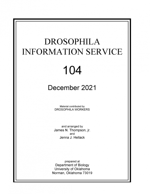 DROSOPHILA INFORMATION SERVICE 104