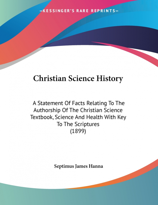 CHRISTIAN SCIENCE HISTORY
