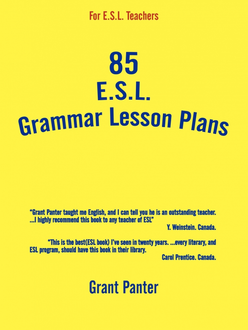 85 ESL GRAMMAR LESSON PLANS