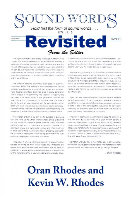 SOUND WORDS REVISITED