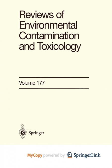 REVIEWS OF ENVIRONMENTAL CONTAMINATION AND TOXICOLOGY